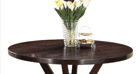 Espresso Round Dining Table with Storage Shelf - 1st Choice Furniture Direct