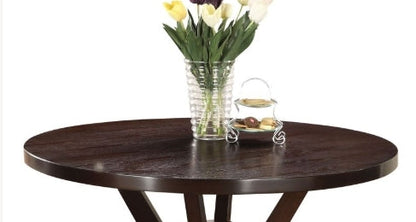Espresso Round Dining Table with Storage Shelf - 1st Choice Furniture Direct