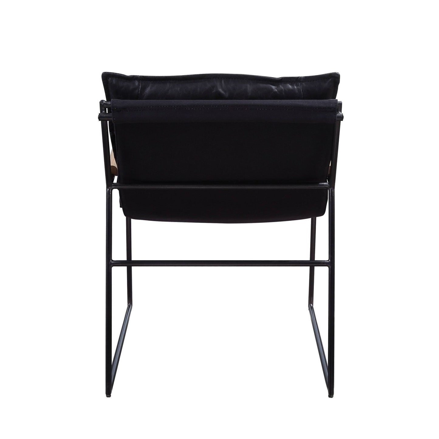 Espresso Top Grain Leather Accent Chair with Metal Frame - 1st Choice Furniture Direct