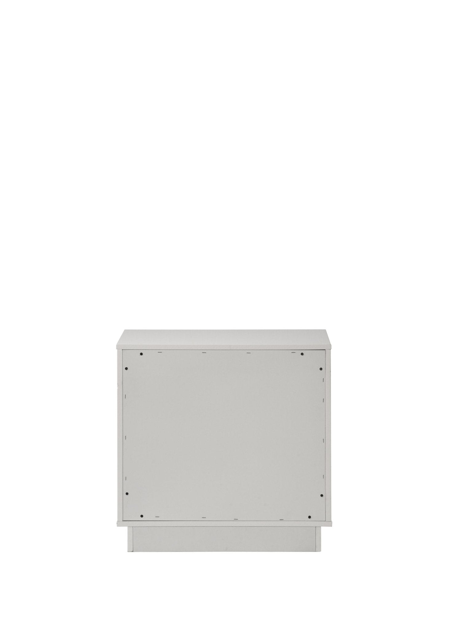 Esther White & Silver High Gloss Nightstand, Assembled - 1st Choice Furniture Direct