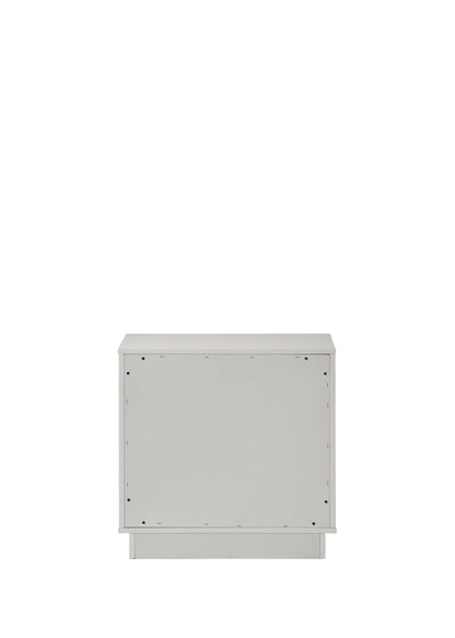 Esther White & Silver High Gloss Nightstand, Assembled - 1st Choice Furniture Direct