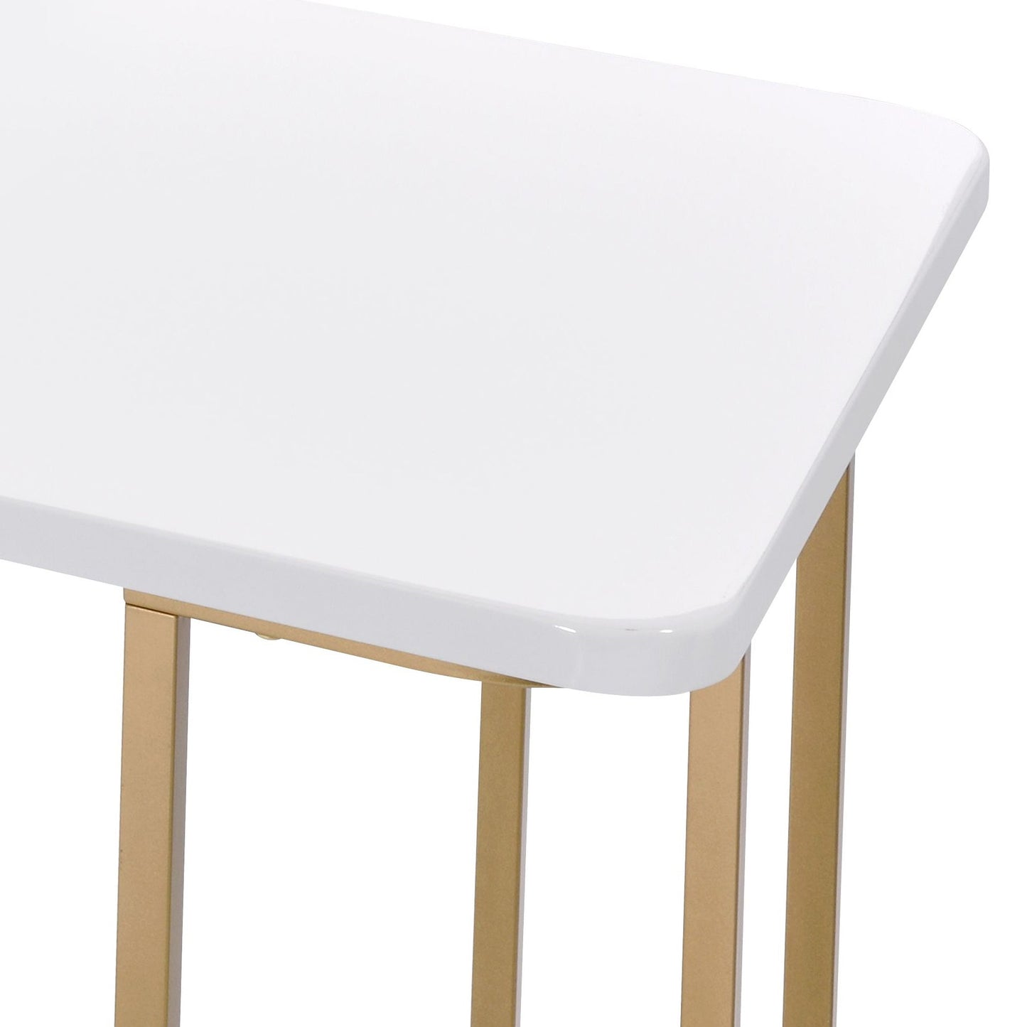 Estie White & Gold Finish Writing Desk - 1st Choice Furniture Direct