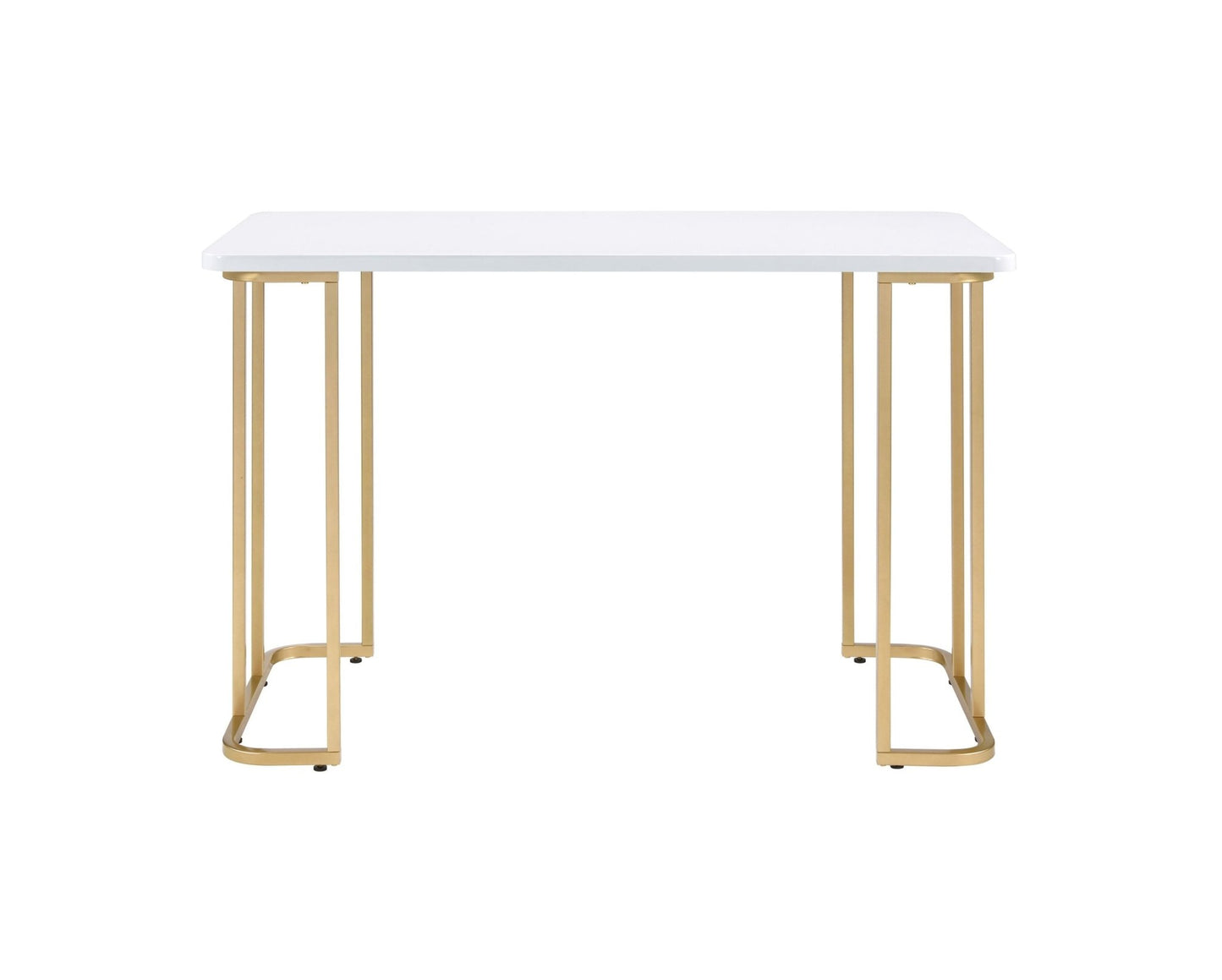 Estie White & Gold Finish Writing Desk - 1st Choice Furniture Direct