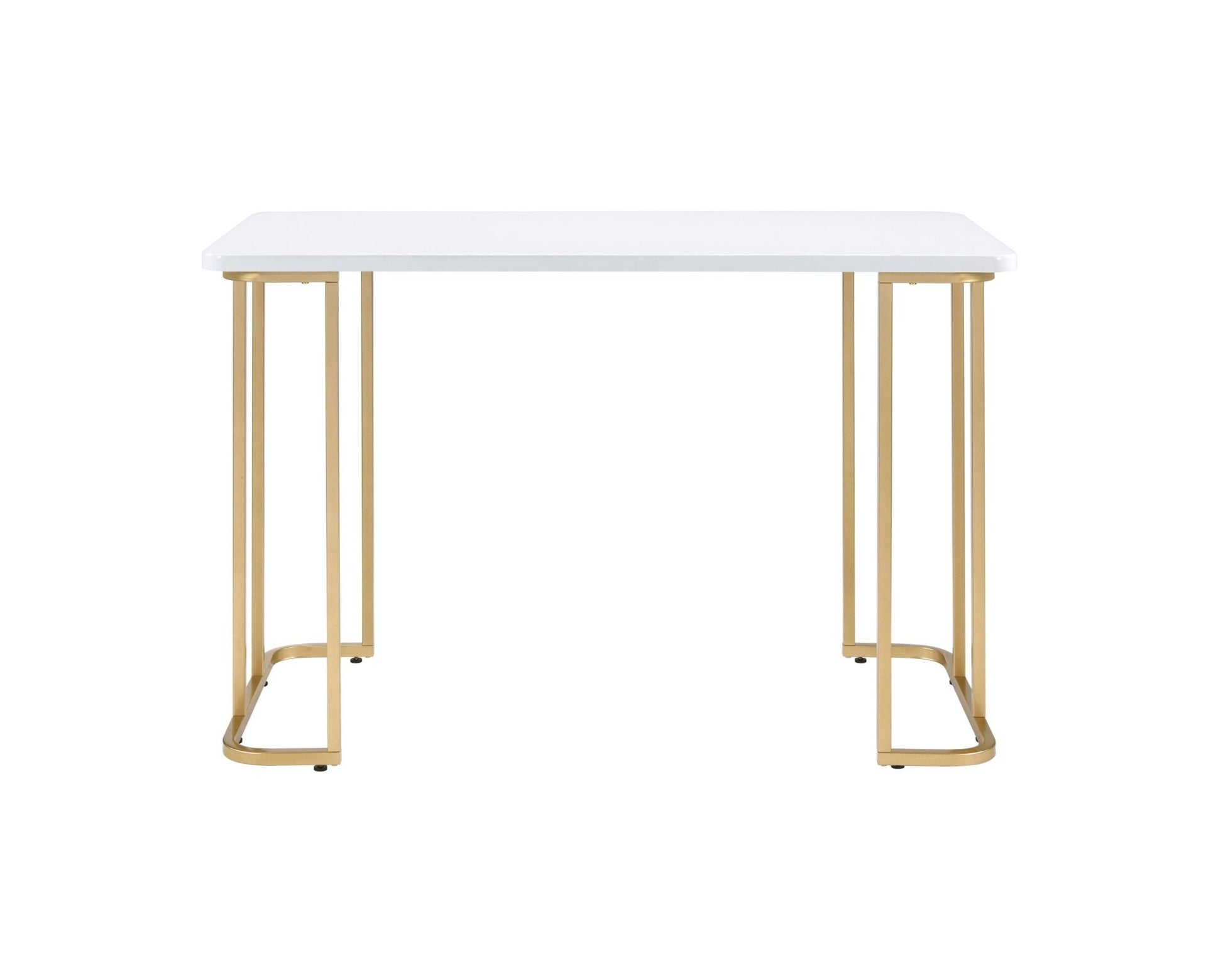 Estie White & Gold Finish Writing Desk - 1st Choice Furniture Direct