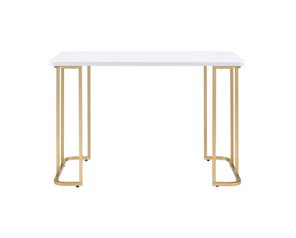 Estie White & Gold Finish Writing Desk - 1st Choice Furniture Direct