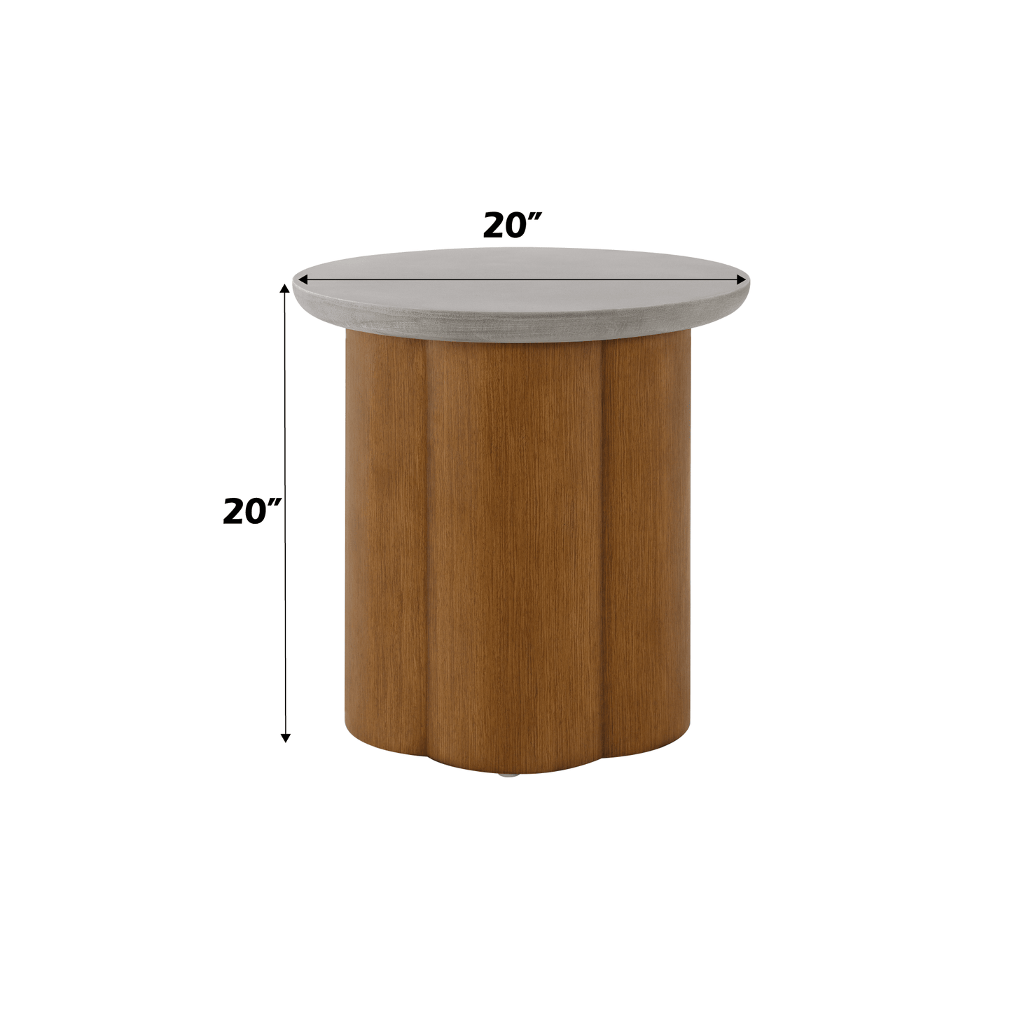 Evenlyn Faux Concrete Top & Walnut Finish End Table - 1st Choice Furniture Direct