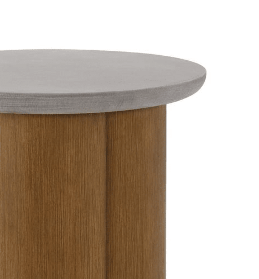 Evenlyn Faux Concrete Top & Walnut Finish End Table - 1st Choice Furniture Direct