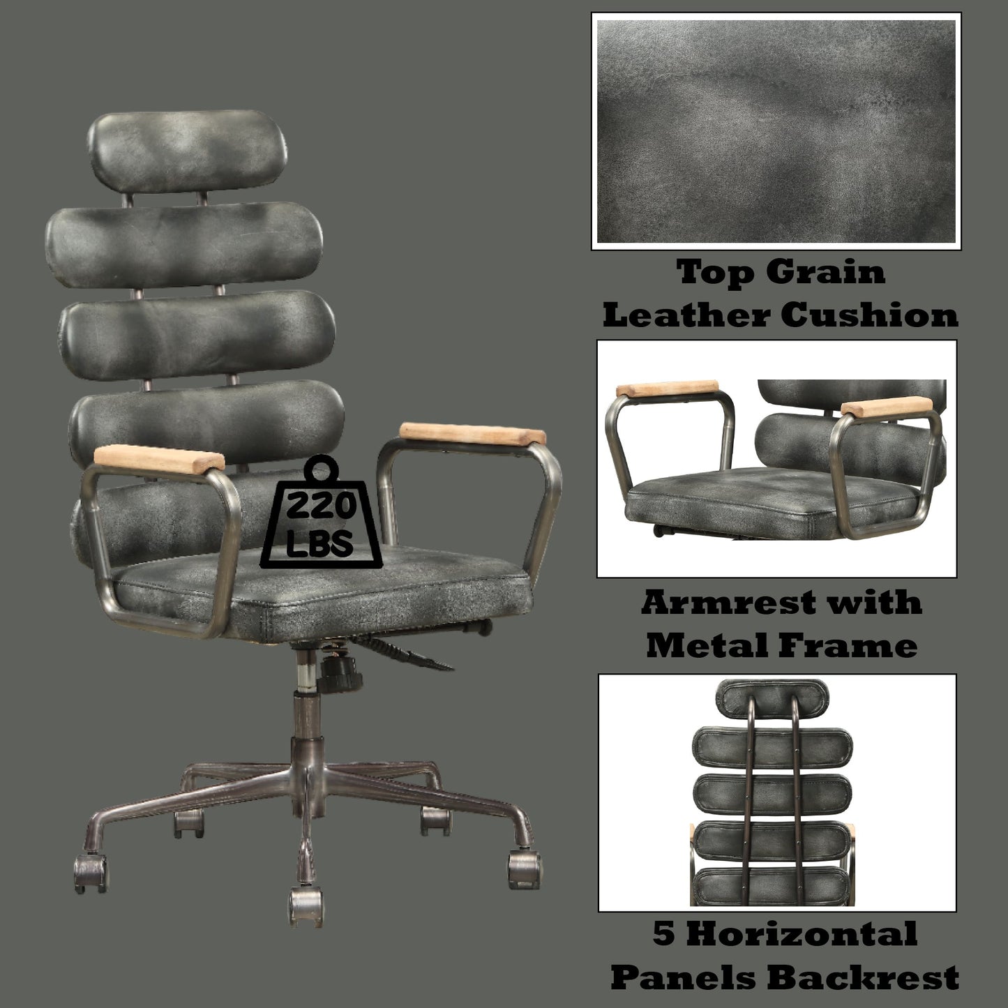 Executive High Back Top Grain Leather Office Chair - 1st Choice Furniture Direct