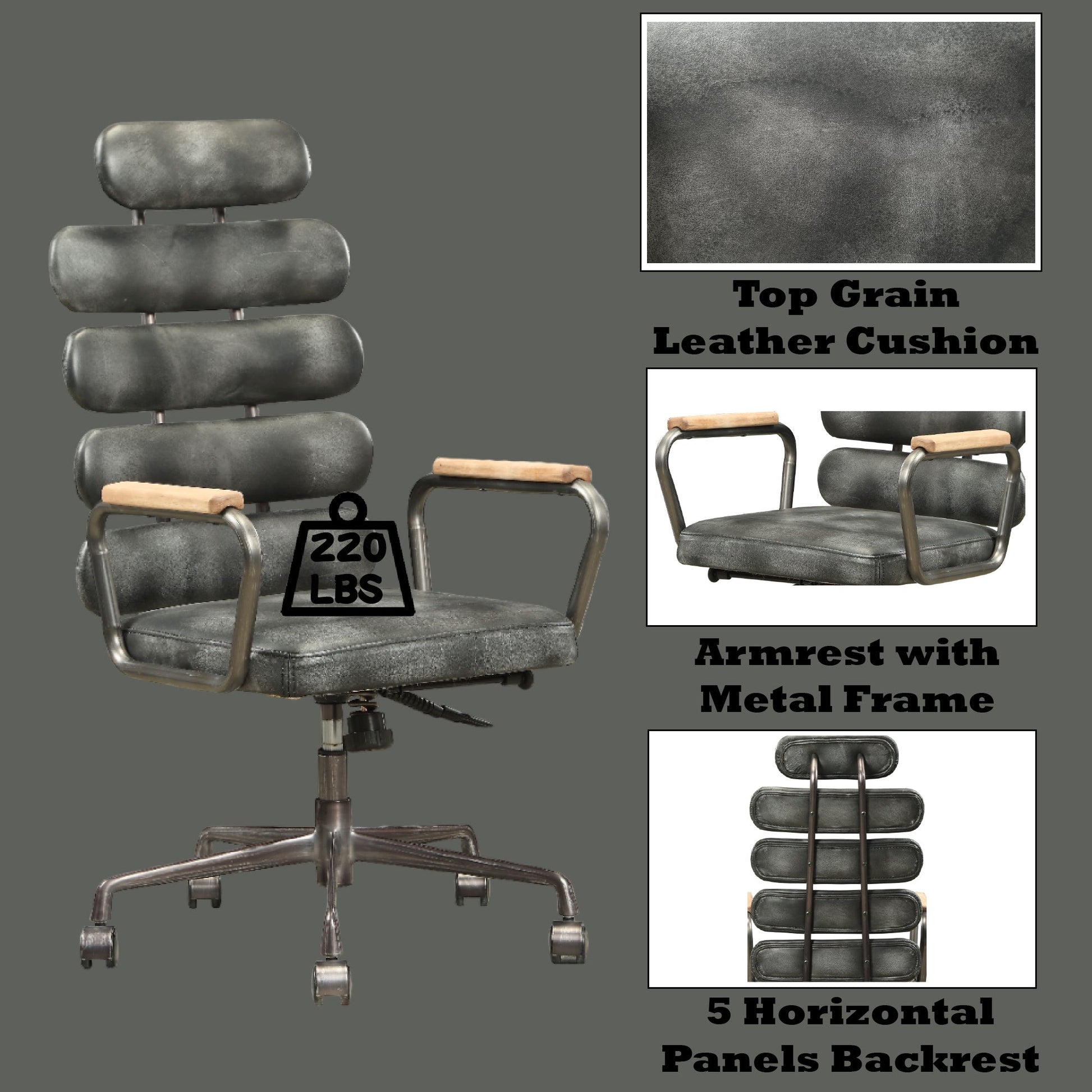 Executive High Back Top Grain Leather Office Chair - 1st Choice Furniture Direct