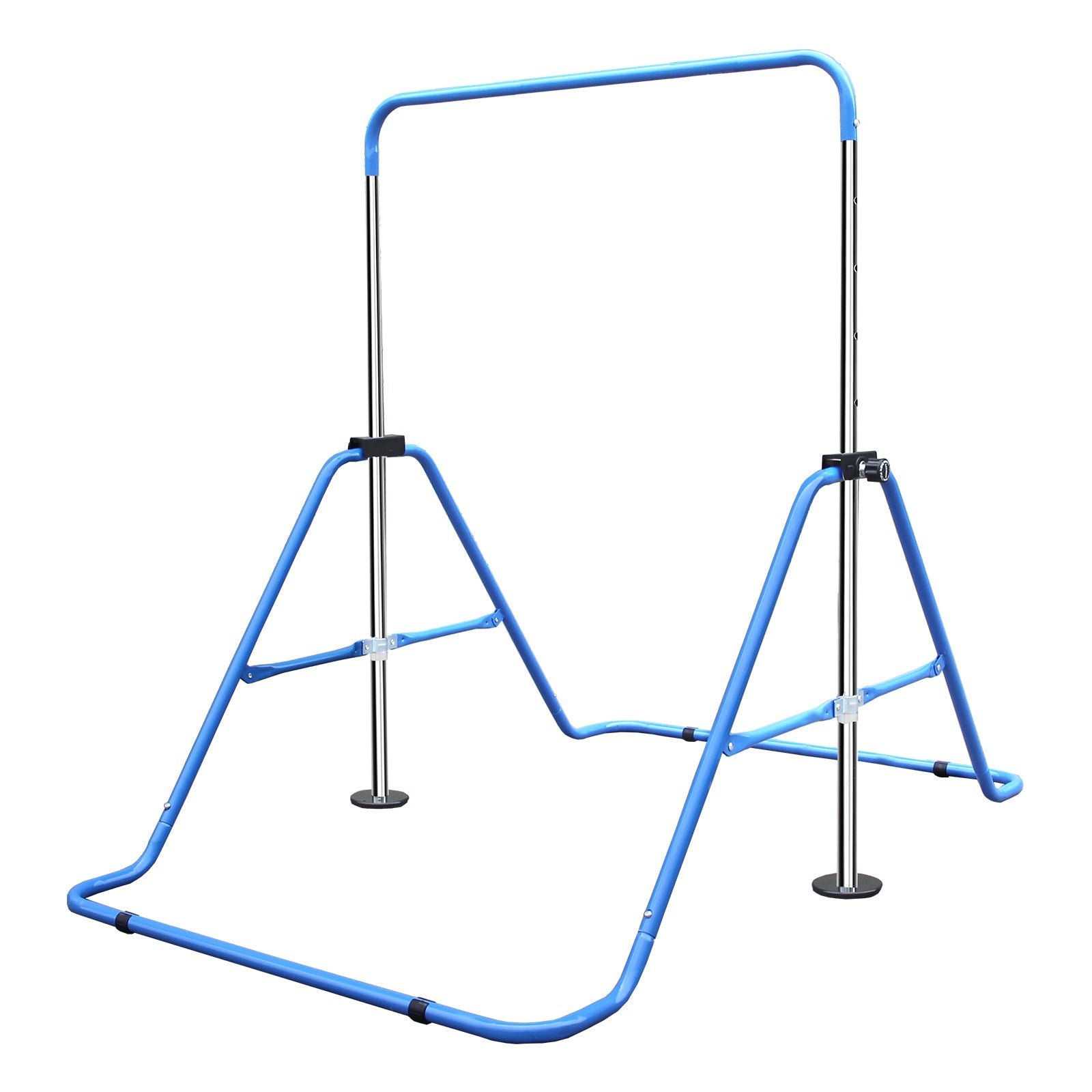 Expandable Gymnastics Bar for Kids - Height Adjustable Junior Training Bar for Home, Folding Gymnastic Horizontal Bars Equipment Blue - 1st Choice Furniture Direct