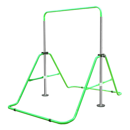 Expandable Gymnastics Bar for Kids - Height Adjustable Junior Training Bar for Home, Folding Gymnastic Horizontal Bars Equipment Green - 1st Choice Furniture Direct