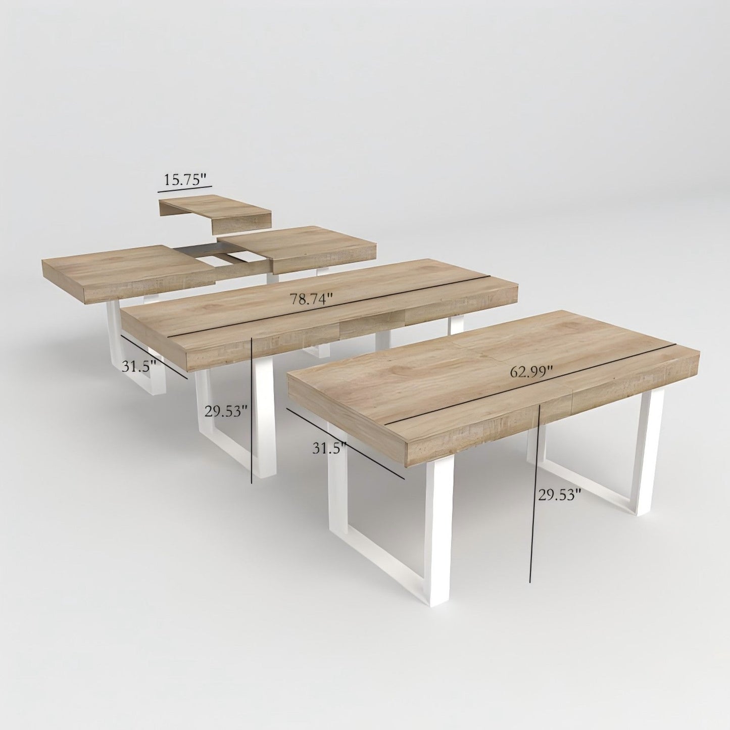 Extendable Dining Room Table for 6 8 10, Modern Farmhouse Wooden Kitchen Expanding Table, Long Large Expandable Dining Room Conference Table - 1st Choice Furniture Direct