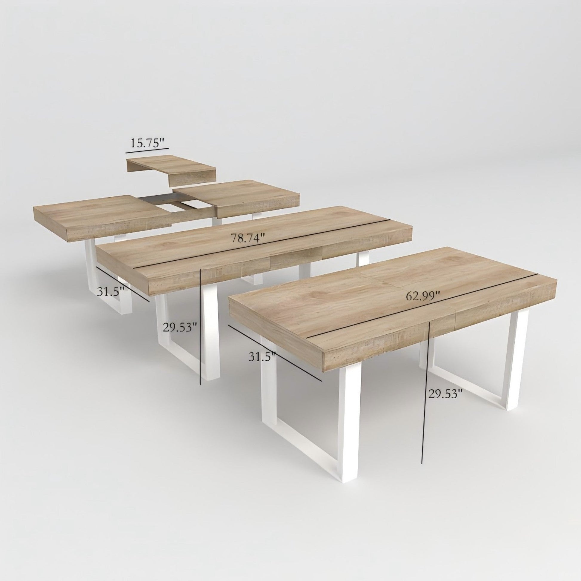 Extendable Dining Room Table for 6 8 10, Modern Farmhouse Wooden Kitchen Expanding Table, Long Large Expandable Dining Room Conference Table - 1st Choice Furniture Direct