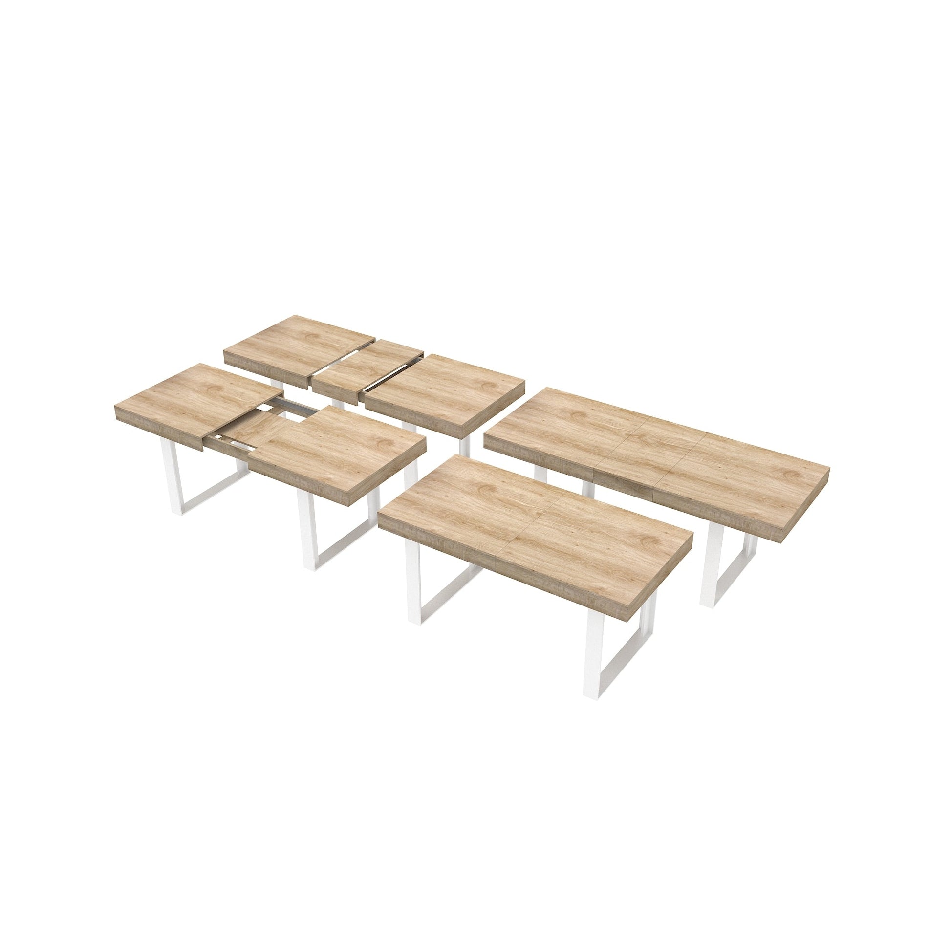 Extendable Dining Room Table for 6 8 10, Modern Farmhouse Wooden Kitchen Expanding Table, Long Large Expandable Dining Room Conference Table - 1st Choice Furniture Direct