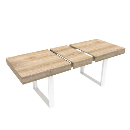 Extendable Dining Room Table for 6 8 10, Modern Farmhouse Wooden Kitchen Expanding Table, Long Large Expandable Dining Room Conference Table - 1st Choice Furniture Direct