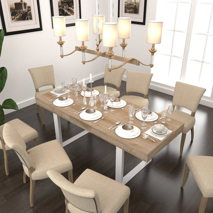 Extendable Dining Room Table for 6 8 10, Modern Farmhouse Wooden Kitchen Expanding Table, Long Large Expandable Dining Room Conference Table - 1st Choice Furniture Direct