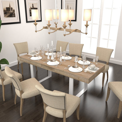 Extendable Dining Room Table for 6 8 10, Modern Farmhouse Wooden Kitchen Expanding Table, Long Large Expandable Dining Room Conference Table - 1st Choice Furniture Direct