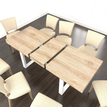 Extendable Dining Room Table for 6 8 10, Modern Farmhouse Wooden Kitchen Expanding Table, Long Large Expandable Dining Room Conference Table - 1st Choice Furniture Direct