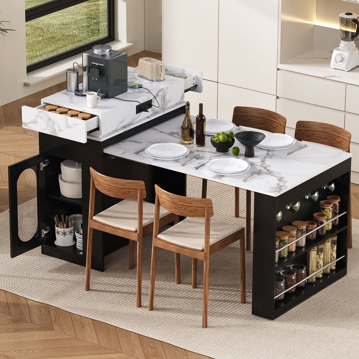 Extendable Dining Table with Storage and Power Outlet - 1st Choice Furniture Direct