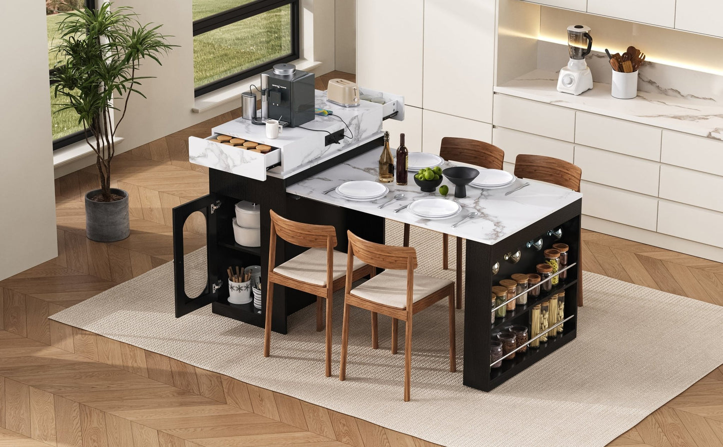 Extendable Dining Table with Storage and Power Outlet - 1st Choice Furniture Direct