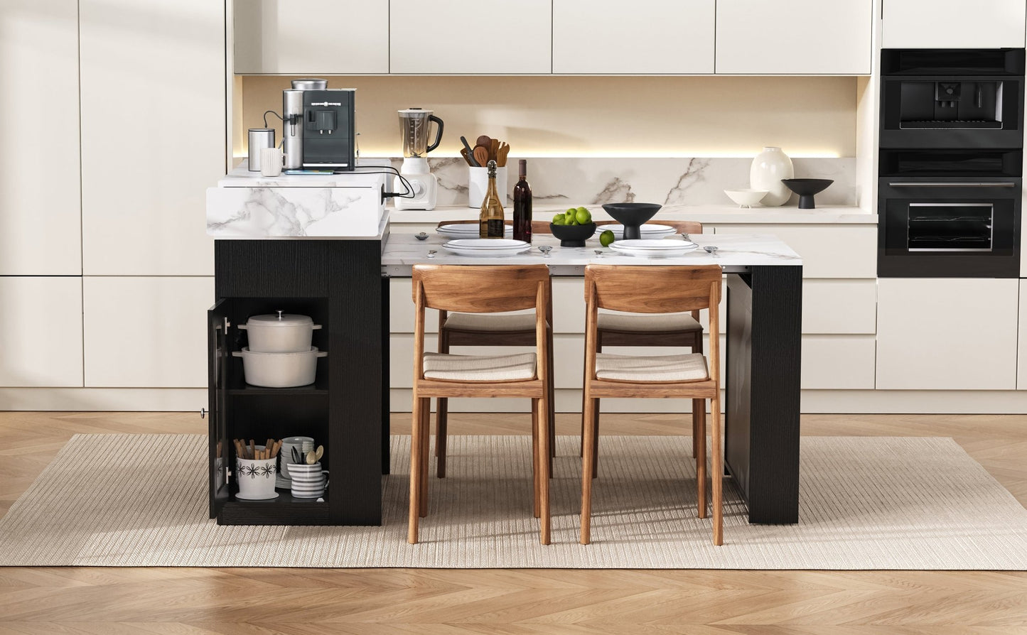 Extendable Dining Table with Storage and Power Outlet - 1st Choice Furniture Direct