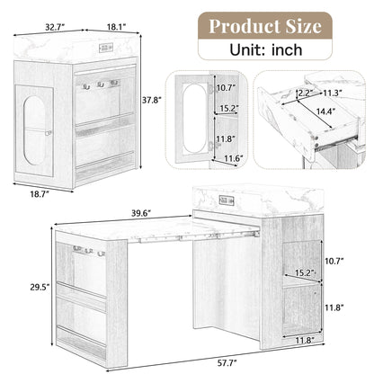 Extendable Dining Table with Storage and Power Outlet - 1st Choice Furniture Direct