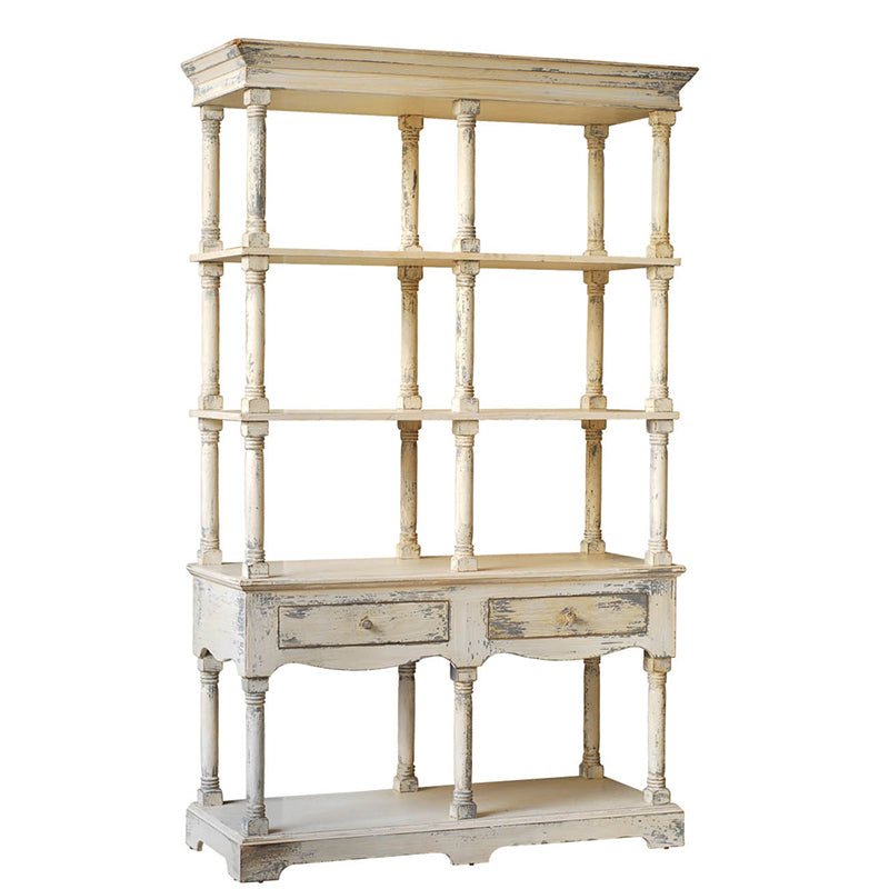 1st Choice Modern Country Wood Bookcase Display Storage Shelf in Antique White