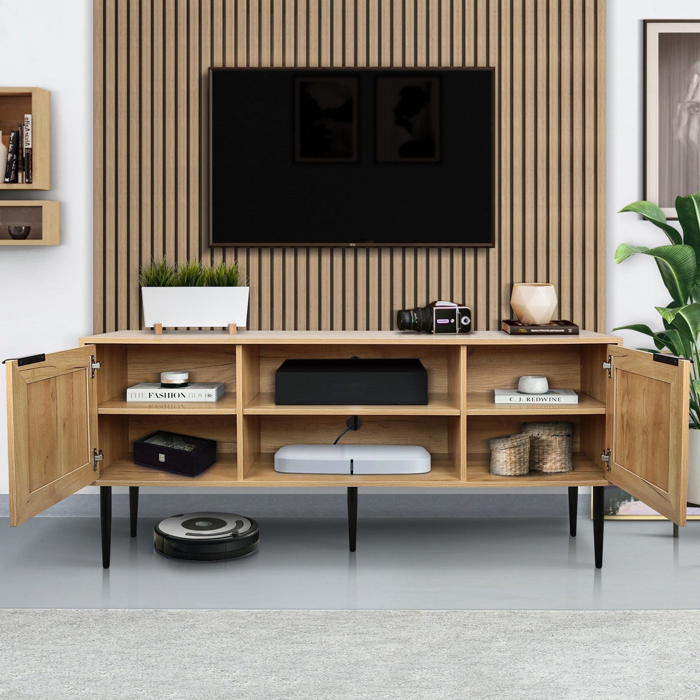 1st Choice Wooden TV Stand Console Table for TVs up to 65 Inches