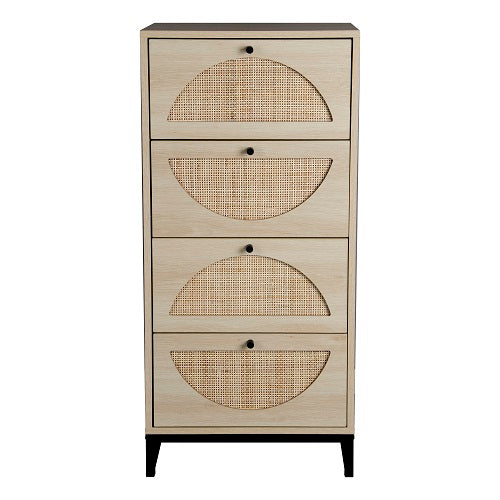 1st Choice Modern Natural Rattan Cabinet with 4 Drawers - Set of 2