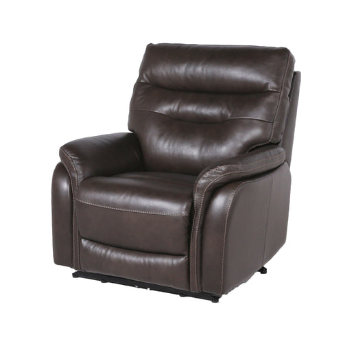 1st Choice Contemporary Top-Grain Leather Recliner Set Power Footrest