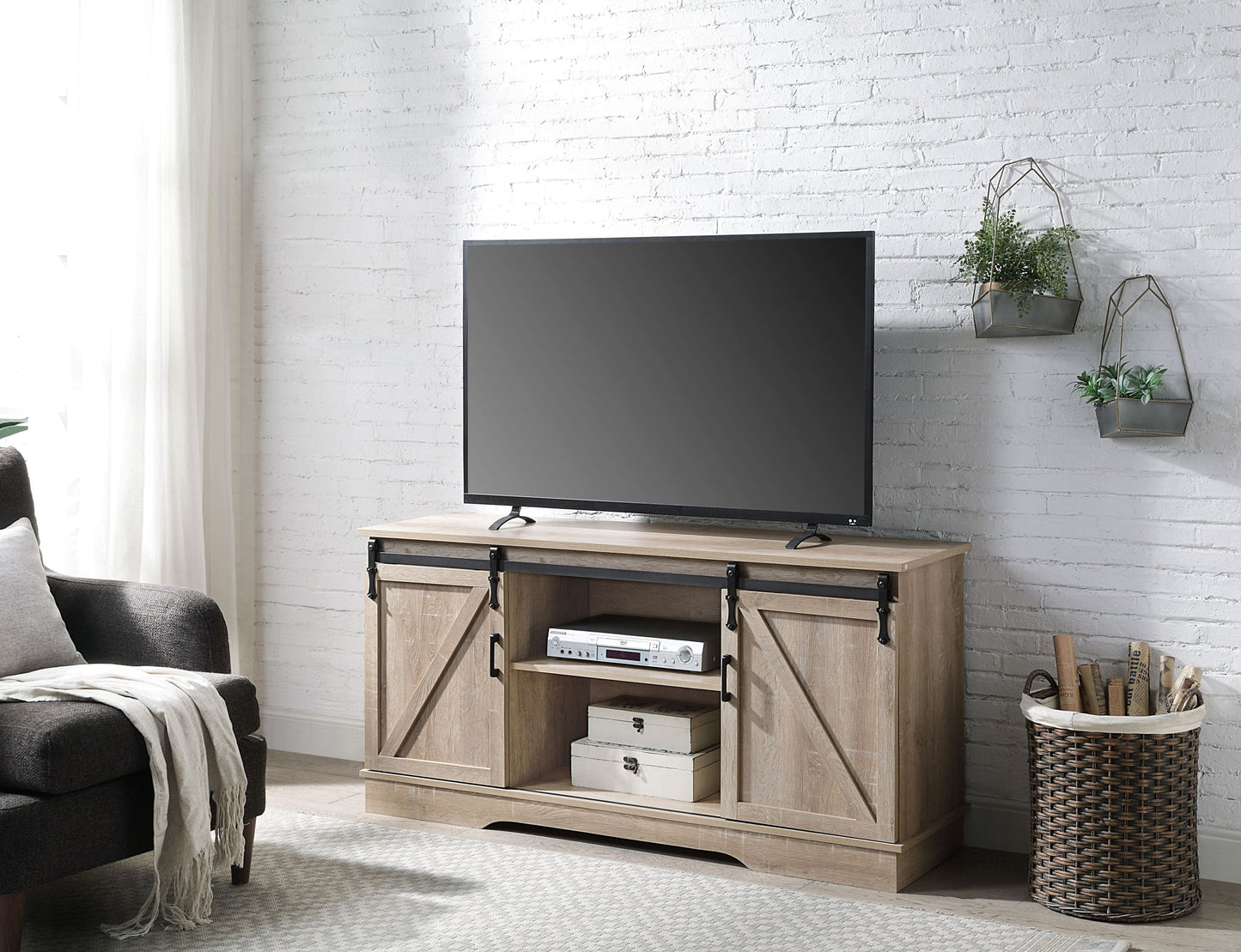 Bennet Oak Finish TV Stand