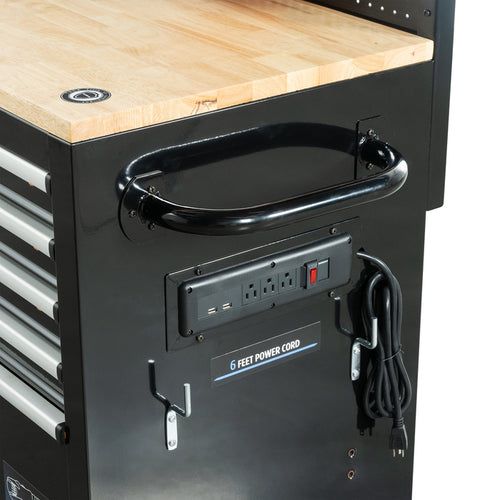 1st Choice Heavy-Duty 62" 10-Drawer Black Tool Chest Mobile Workbench