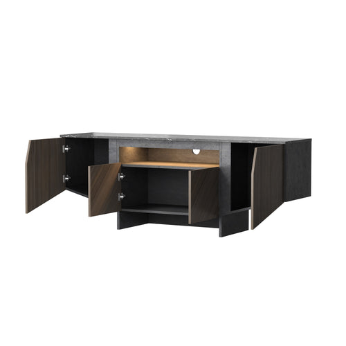1st Choice 68" TV Stand Console Table Storage Cabinet with LED Lightswitch