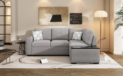 1st Choice Reversible Sectional Pull-Out Sofa Bed L-Shaped Corner Sofa Couch