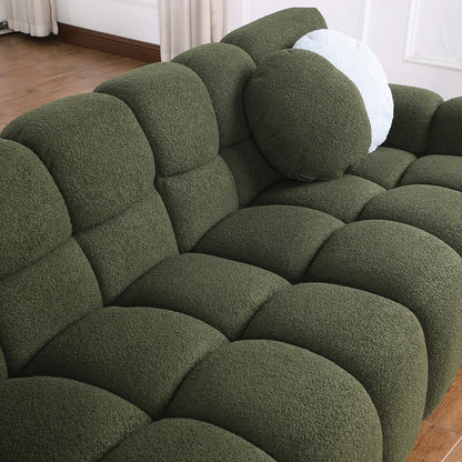 1st Choice Versatile Olive Green Boucle Sofa