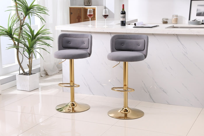 1st Choice Modern Swivel Velvet Bar Stool Counter Height - Set of 2