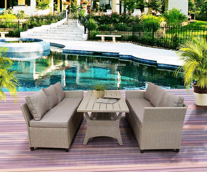 1st Choice Functional All-Weather Sectional Sofa Set with Table & Soft Cushions