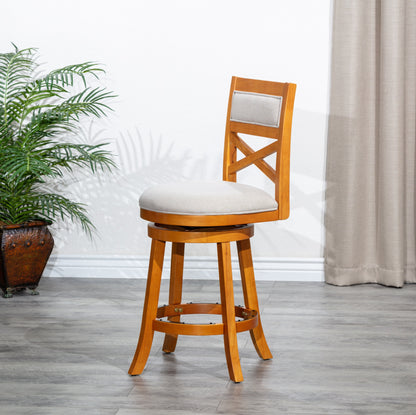 1st Choice 30 Bar Height X-Back Swivel Stool in Natural - Elevate Your Home's Elegance
