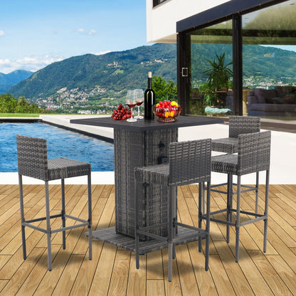 1st Choice 5pc All Weather PE Rattan & Steel Frame Patio Outdoor Bar