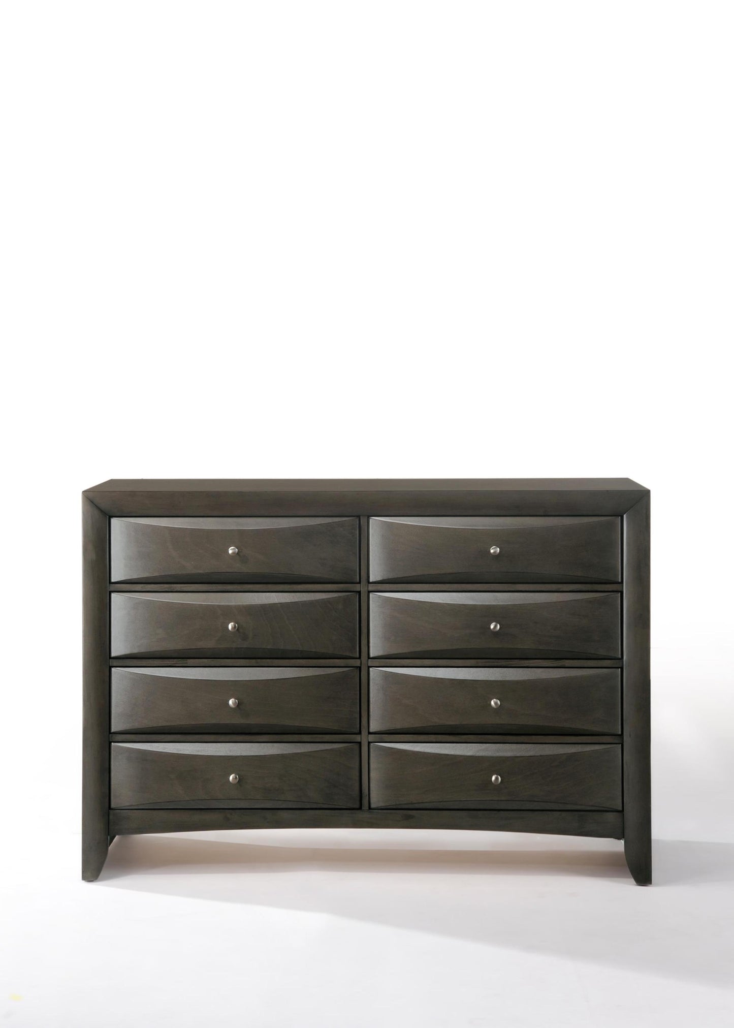 Gray 8-Drawer Dresser with Modern Design