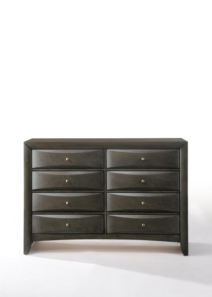 Gray 8-Drawer Dresser with Modern Design
