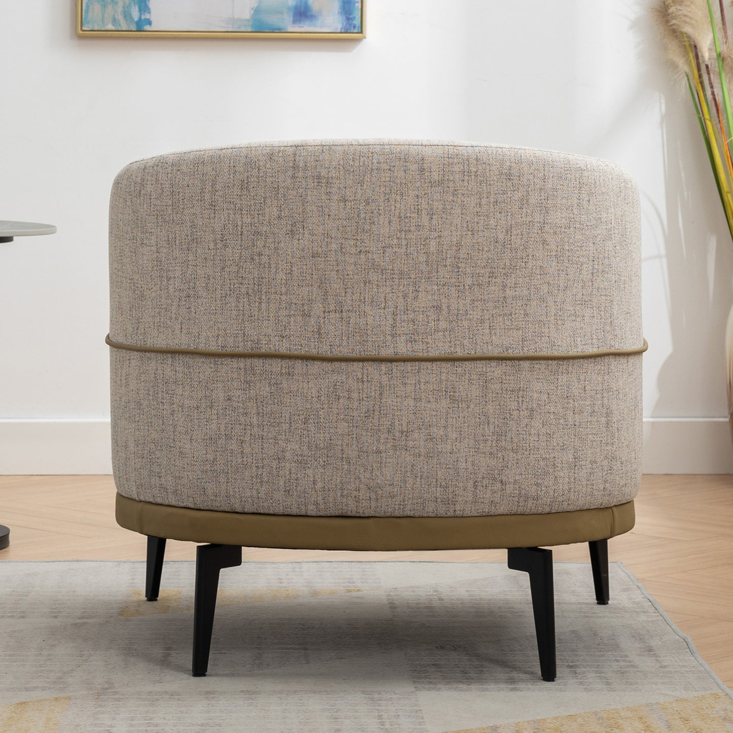 1st Choice Modern Two-tone Barrel Fabric Upholstered Round Chair