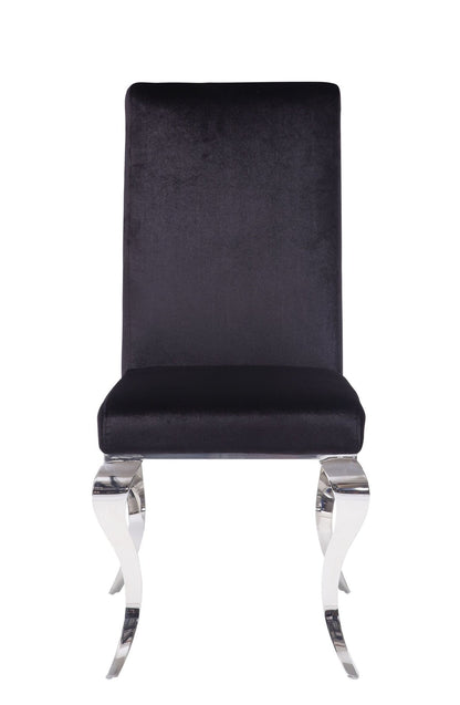 Fabiola Black Fabric & Stainless Steel Side Chair (Set of 2) - 1st Choice Furniture Direct