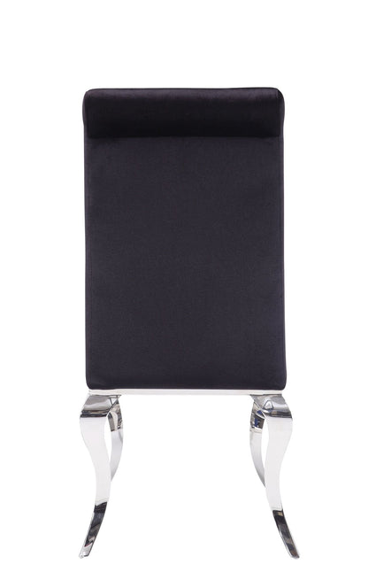 Fabiola Black Fabric & Stainless Steel Side Chair (Set of 2) - 1st Choice Furniture Direct
