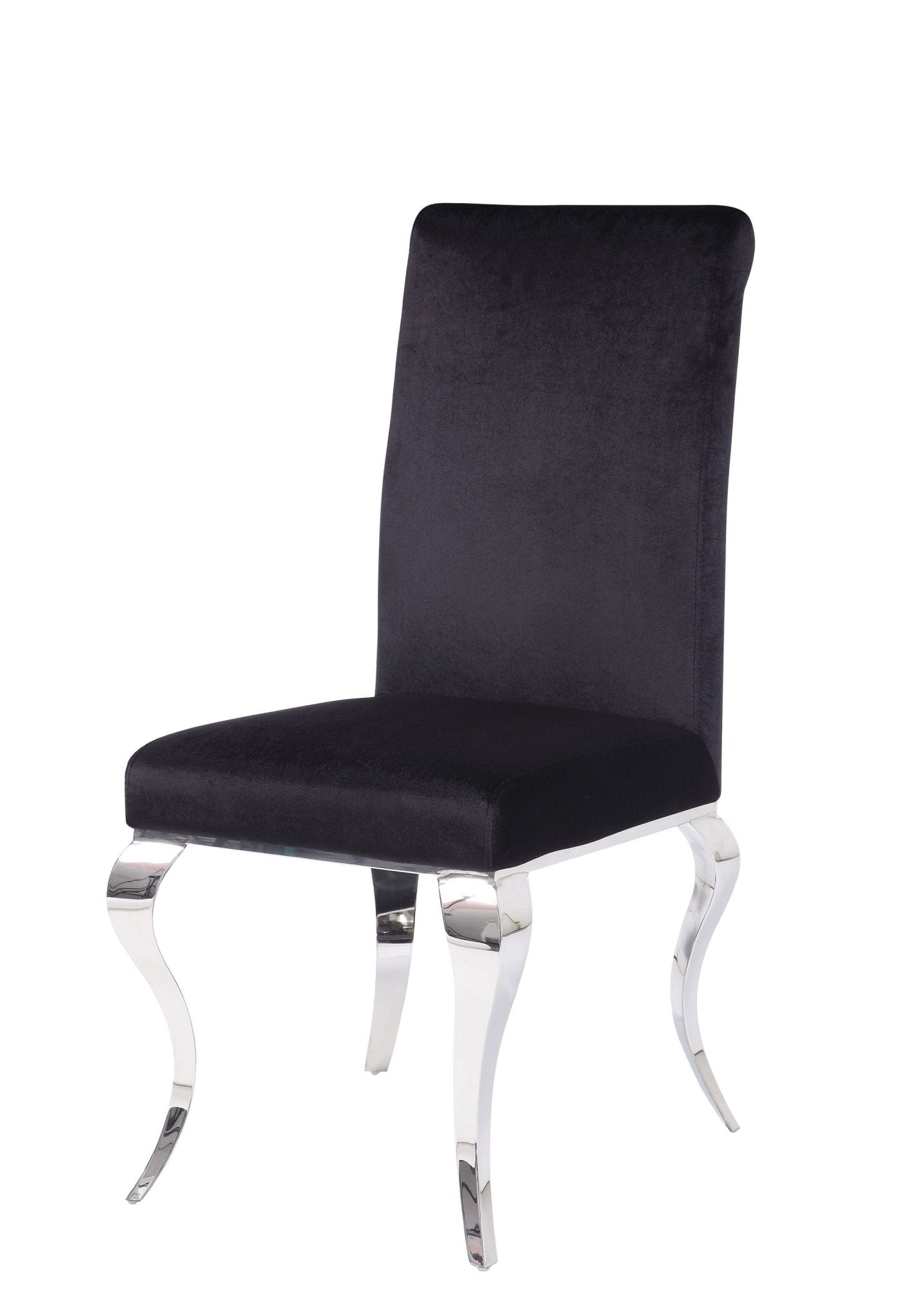 Fabiola Black Fabric & Stainless Steel Side Chair (Set of 2) - 1st Choice Furniture Direct