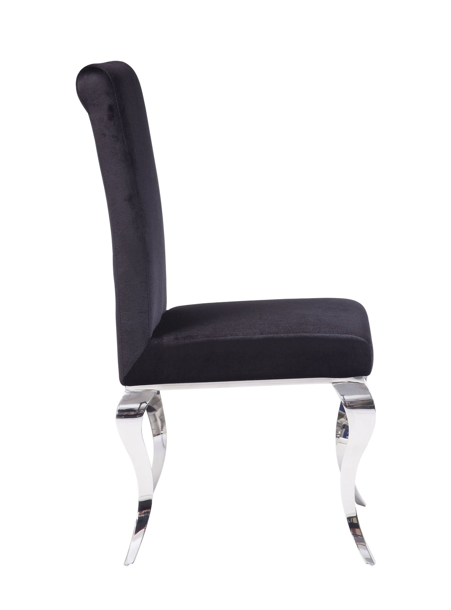 Fabiola Black Fabric & Stainless Steel Side Chair (Set of 2) - 1st Choice Furniture Direct