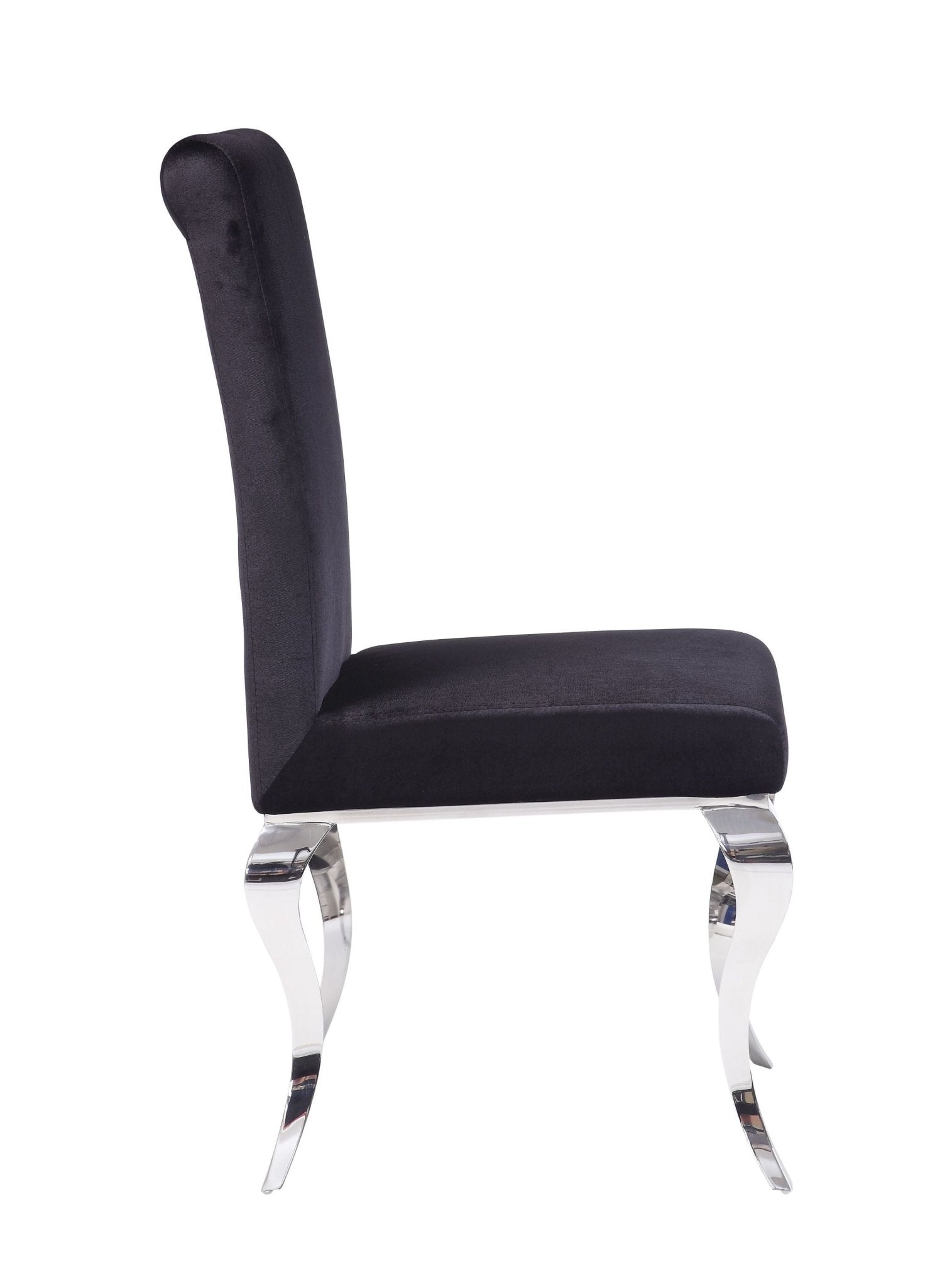 Fabiola Black Fabric & Stainless Steel Side Chair (Set of 2) - 1st Choice Furniture Direct