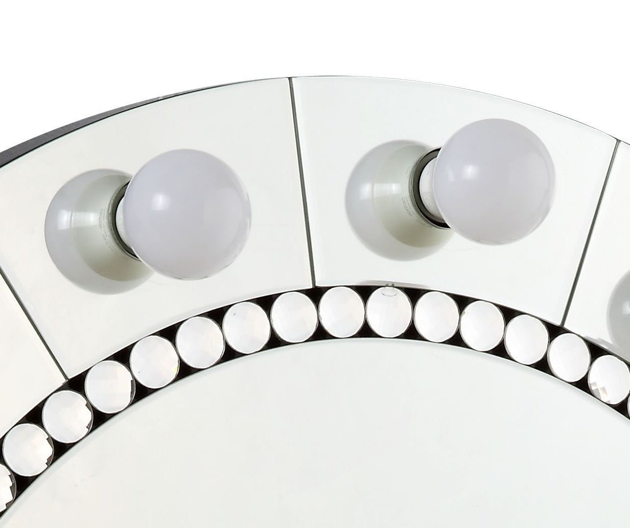 Farai Glam Mirrored & Faux Crystal Diamonds Wall Décor Mirror - 1st Choice Furniture Direct