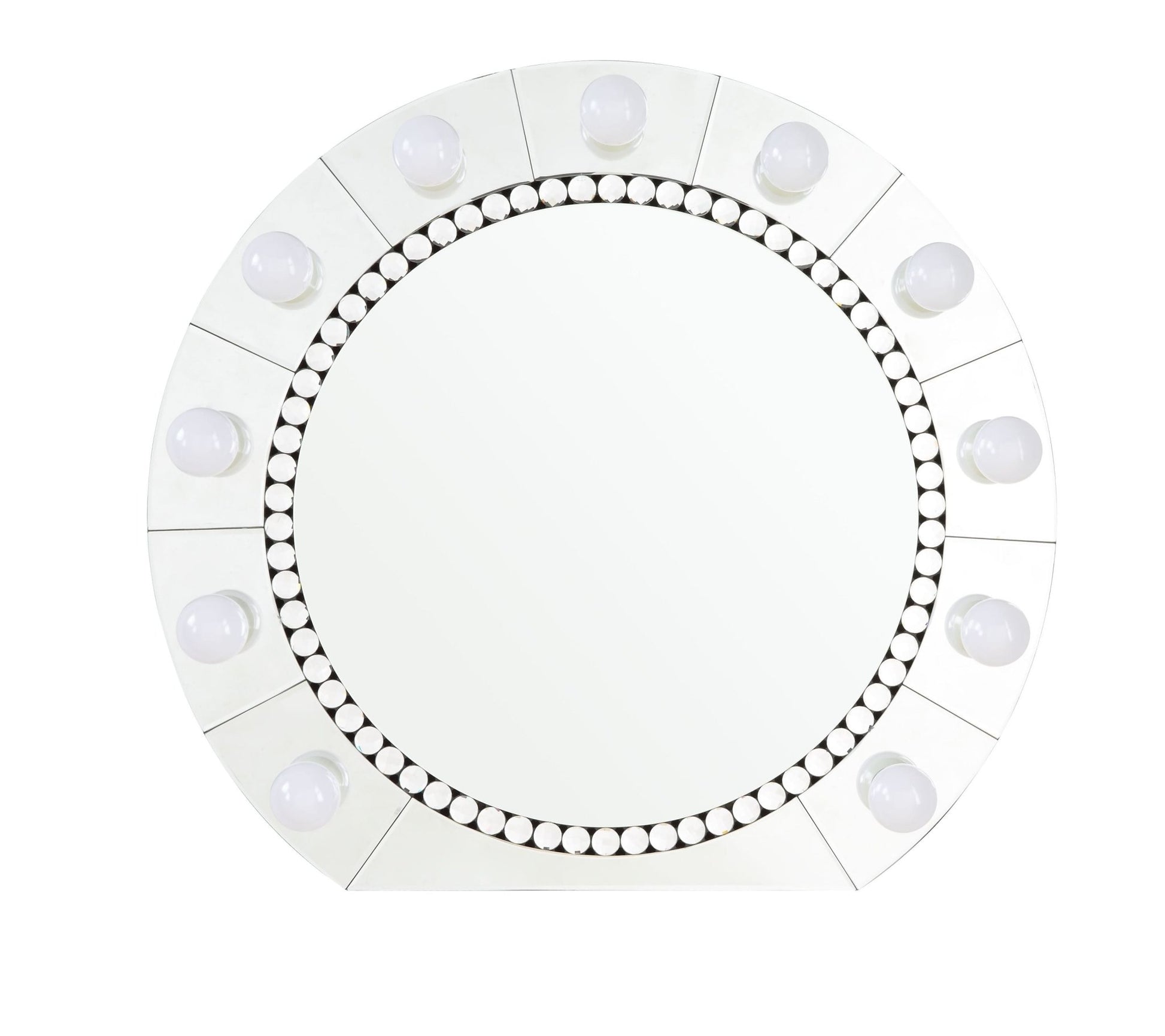 Farai Glam Mirrored & Faux Crystal Diamonds Wall Décor Mirror - 1st Choice Furniture Direct
