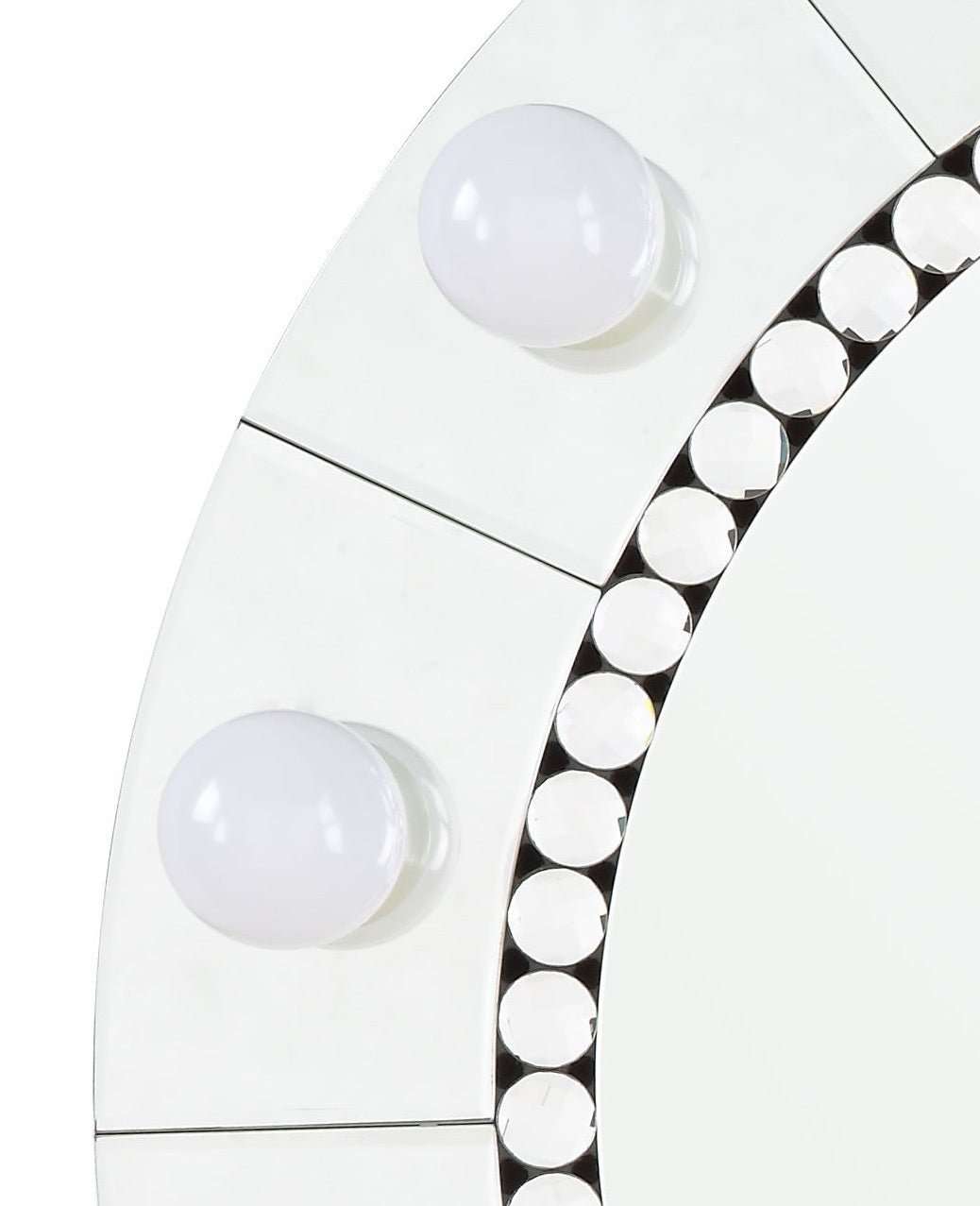 Farai Glam Mirrored & Faux Crystal Diamonds Wall Décor Mirror - 1st Choice Furniture Direct